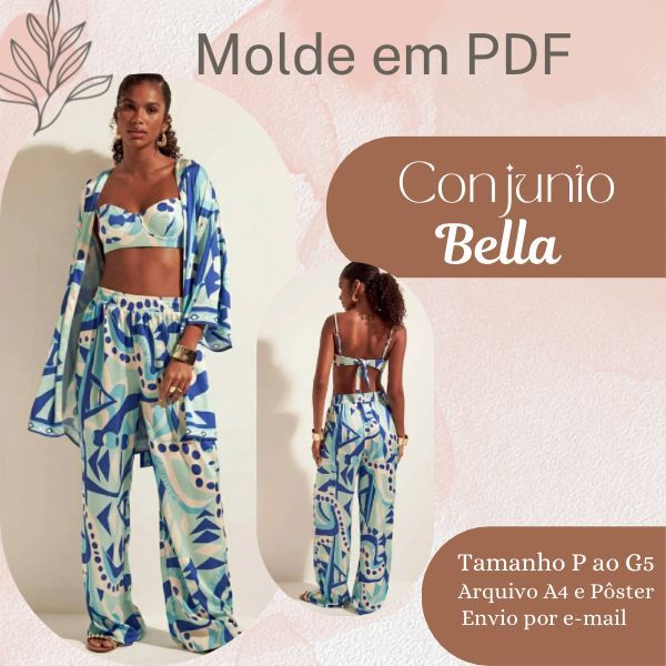 MOLDE EM PDF CONJUNTO 3 PEÇAS BELLA