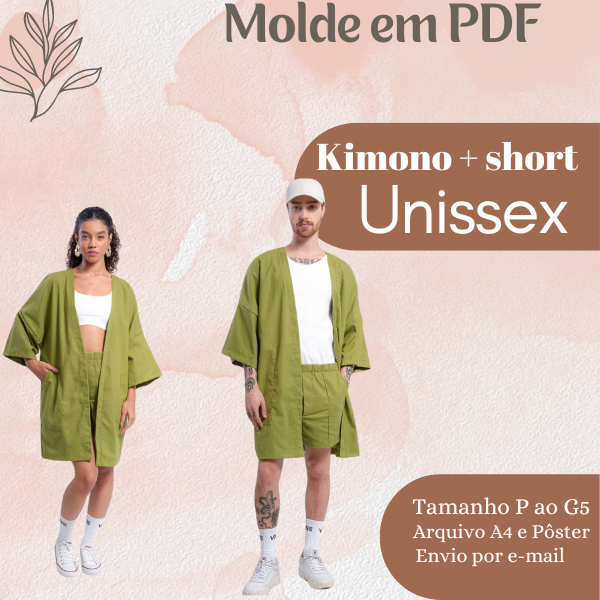 MOLDE EM PDF KIMONO E SHORT UNISSEX