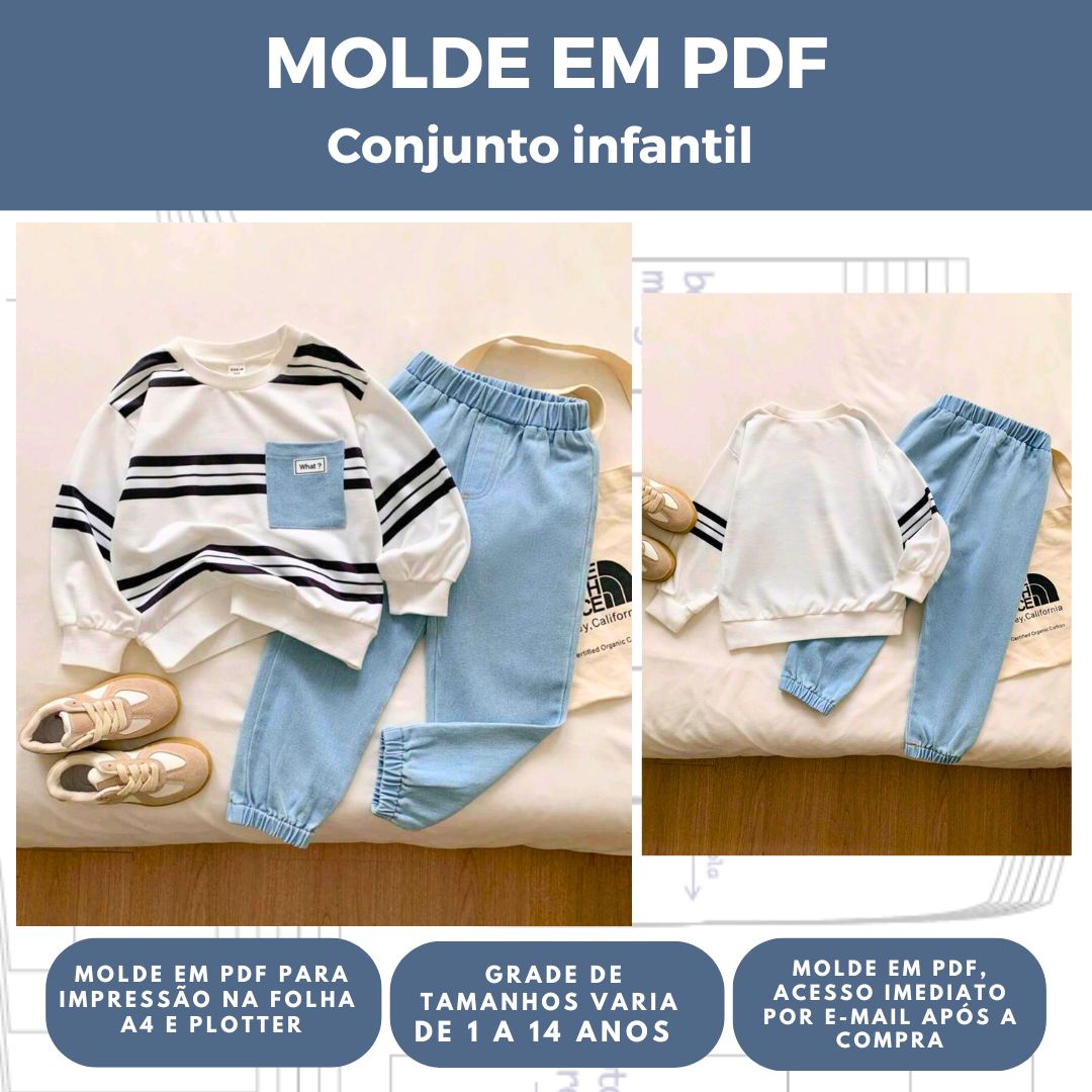 MOLDE CONJUNTO INFANTIL REF 3015- GRADE DE 1 A 14 ANOS