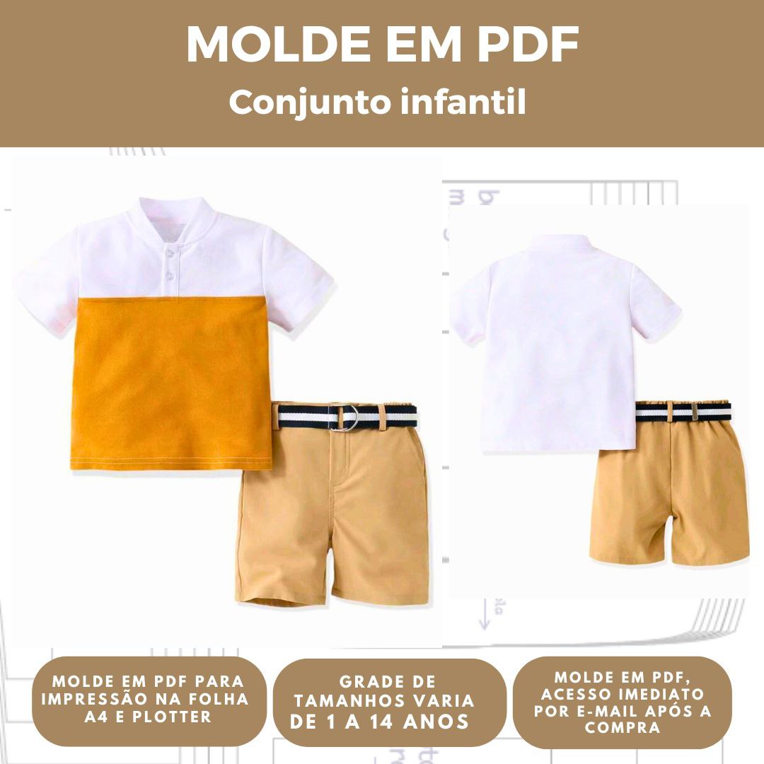 MOLDE CONJUNTO INFANTIL REF 3016 - GRADE DE 1 A 14 ANOS