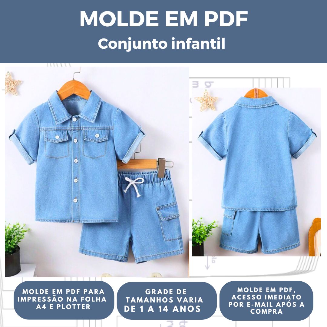 MOLDE CONJUNTO INFANTIL REF 3018- GRADE DE 1 A 14 ANOS
