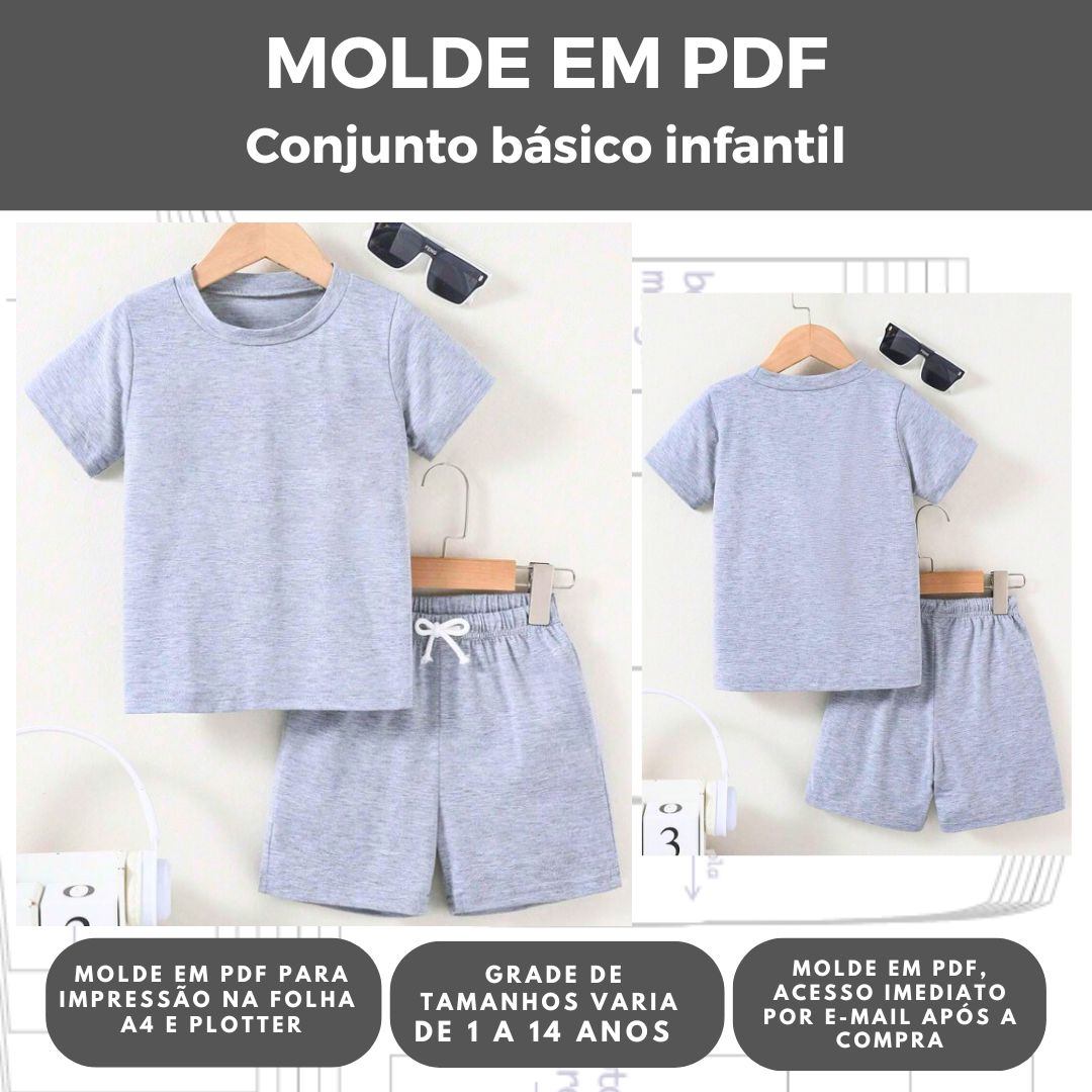 MOLDE CONJUNTO INFANTIL REF 3019 - GRADE DE 1 A 14 ANOS