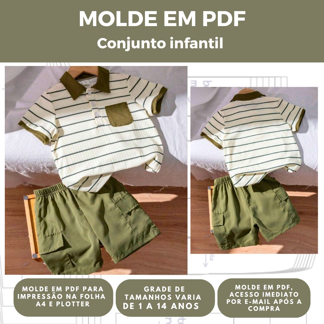 MOLDE CONJUNTO INFANTIL REF 3021- GRADE DE 1 A 14 ANOS