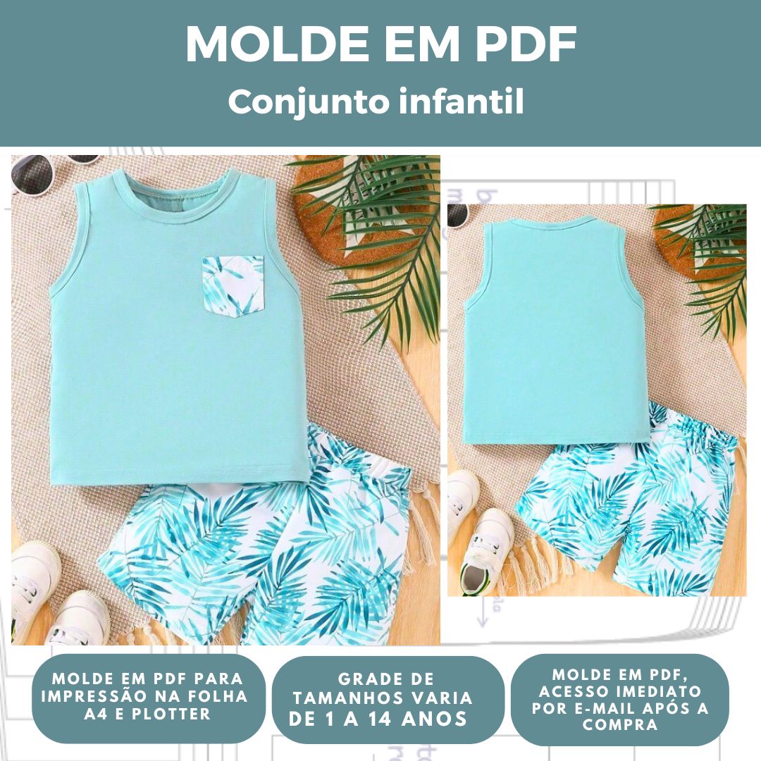 MOLDE CONJUNTO INFANTIL REF 3022 - GRADE DE 1 A 14 ANOS