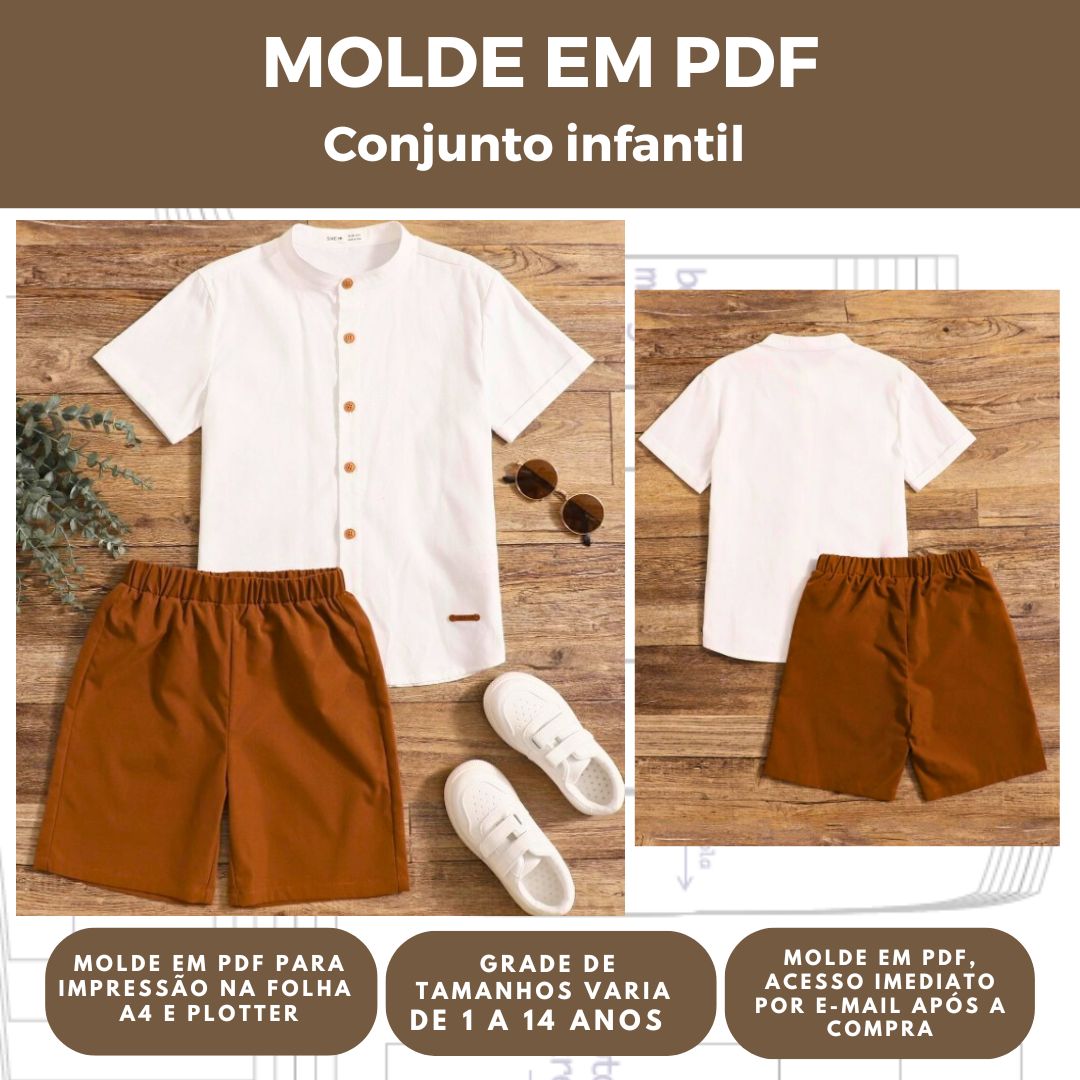 MOLDE CONJUNTO INFANTIL REF 3024 - GRADE DE 1 A 14 ANOS
