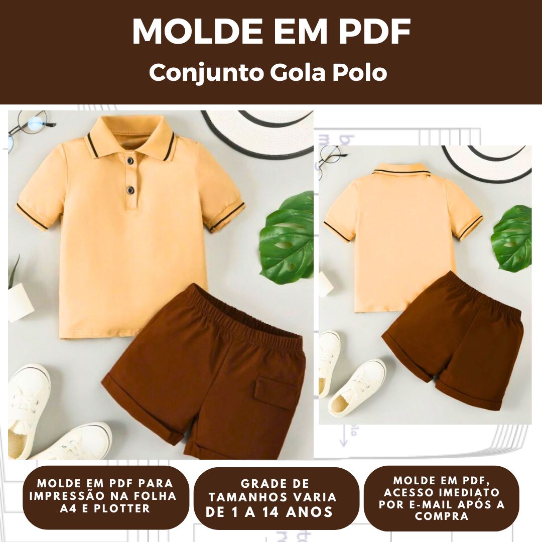 MOLDE CONJUNTO INFANTIL REF 3025 - GRADE DE 1 A 14 ANOS