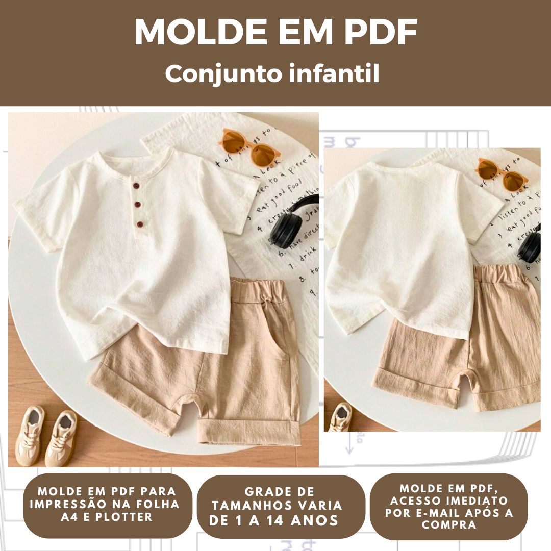 MOLDE CONJUNTO INFANTIL REF 3026- GRADE DE 1 A 14 ANOS
