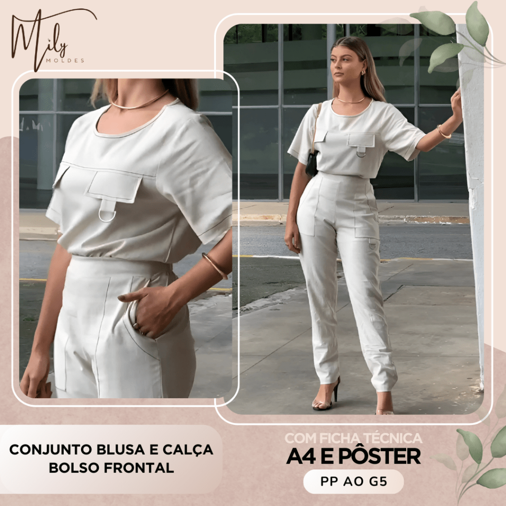 Conjunto Blusa e Calça Bolso Frontal