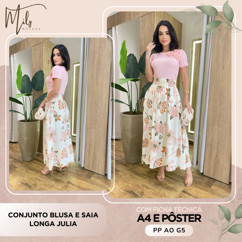 Conjunto Blusa e Saia Longa Julia