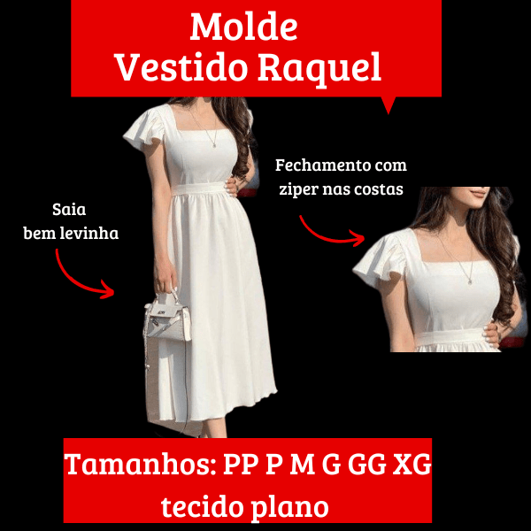 molde vestido raquel pp ao xg em pdf