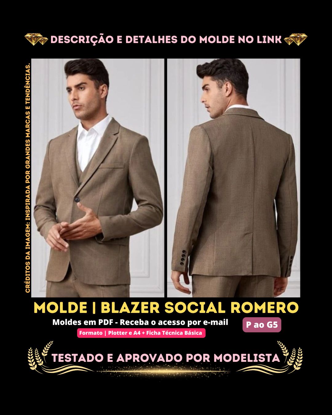 Molde em PDF - Blazer Social Romero