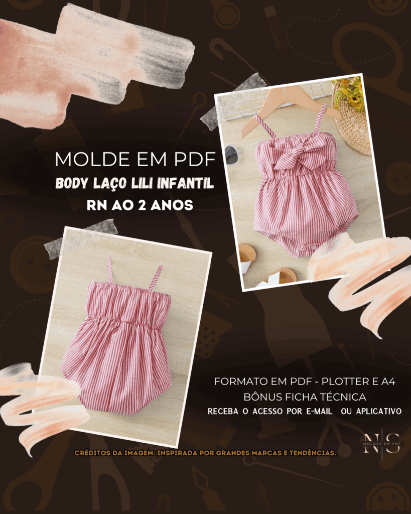 Molde em PDF - Body Laço Lili Infantil RN