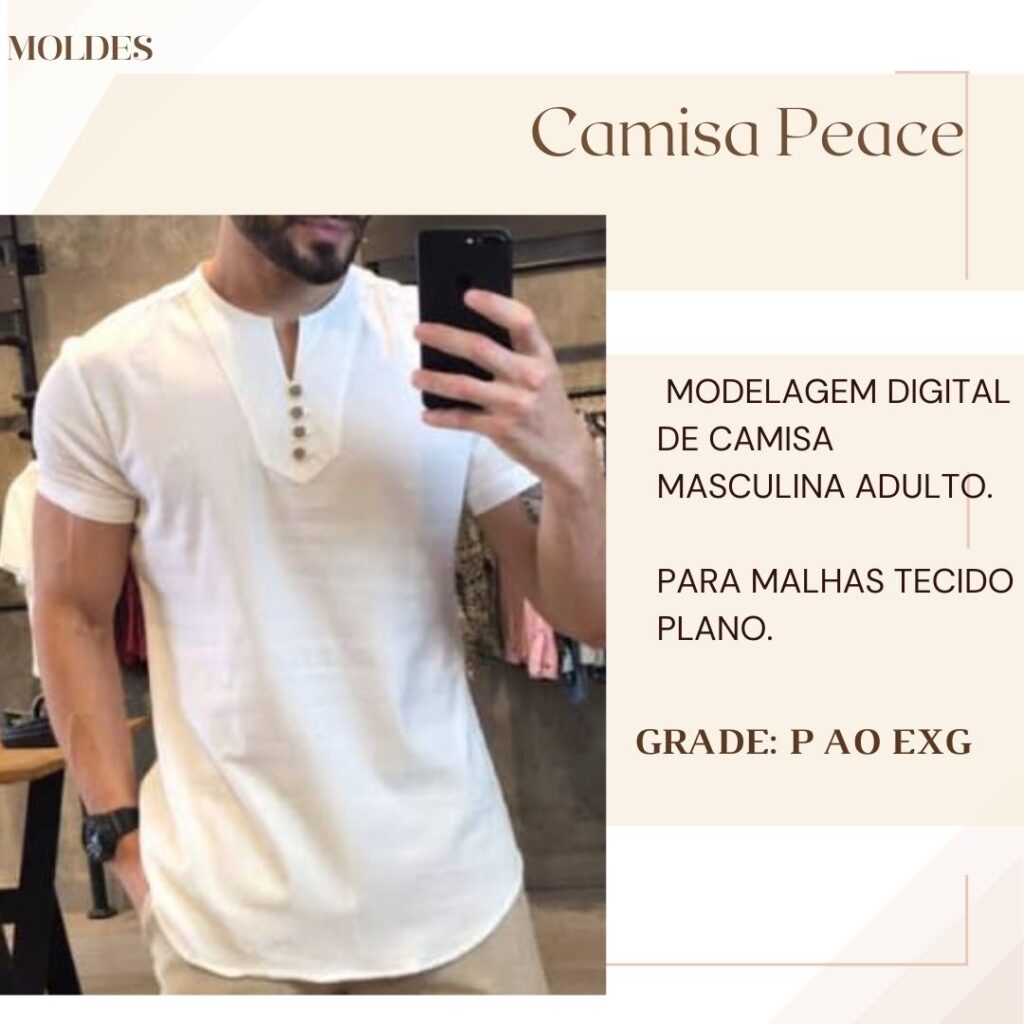 Molde Camisa Masculina Peace