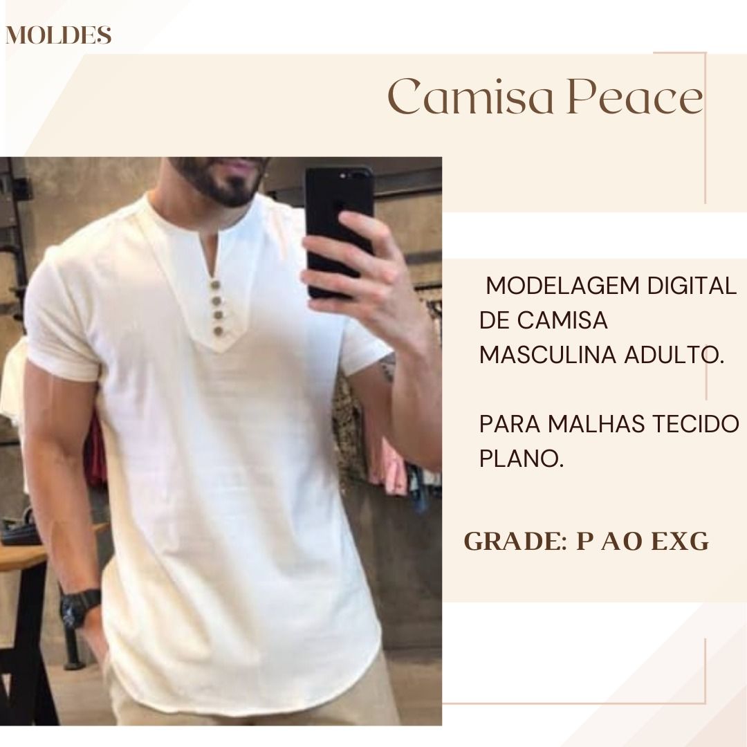 Molde Camisa Masculina Peace