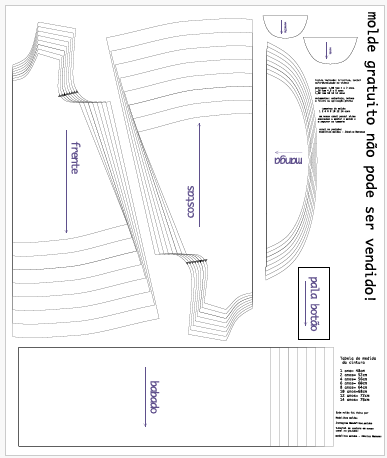 Molde em PDF Gratuito Melancia - Esquema Plotter A0