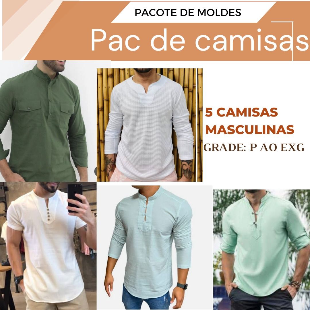 Pacote de Moldes Camisas Masculinas