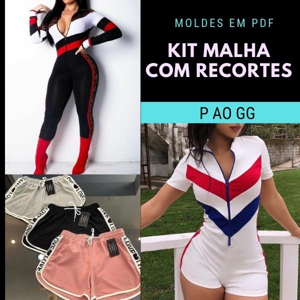 Kit moldes malha com recortes