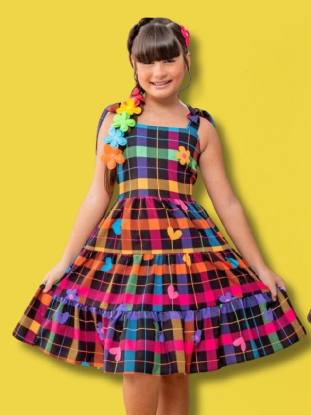 Molde em PDF Gratuito – Vestido Junino Infantil [2 ao 14 anos]