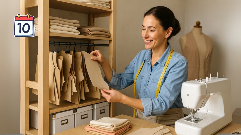 Dia 10 – Montagem de um Mini Estoque de Moldes e Peças para seu Ateliê de Costura