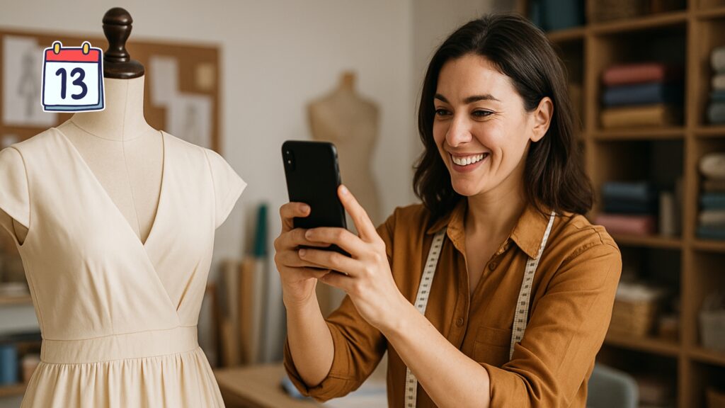 Dia 13 – Fotos Profissionais e Como Montar seu Portfólio no Instagram para o Ateliê de Costura