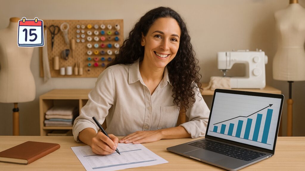 Dia 15 – Planejamento Financeiro Mensal para Crescimento Sustentável do Seu Ateliê de Costura