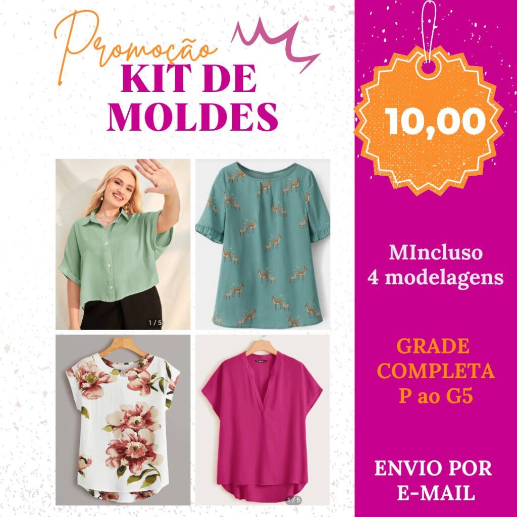 KIT DE BLUSAS COM MANGA