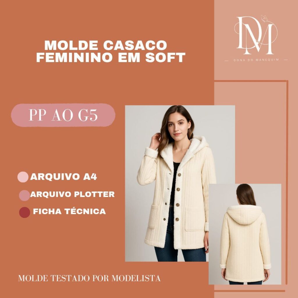 MOLDE CASACO FEMININO EM SOFT