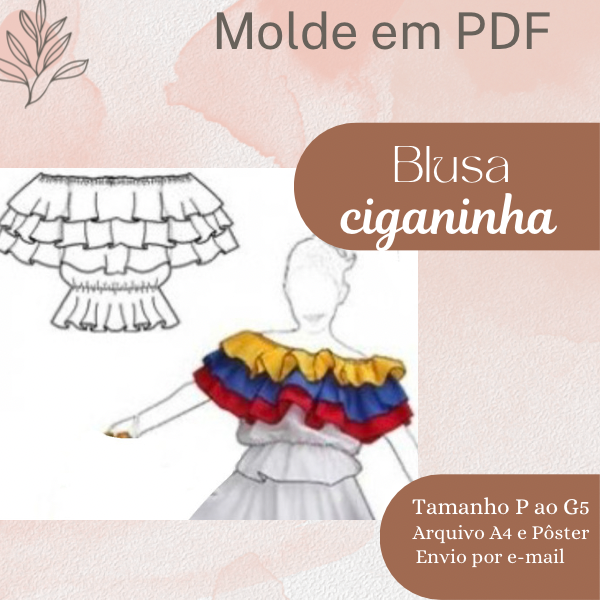 MOLDE EM PDF BLUSA CIGANINHA