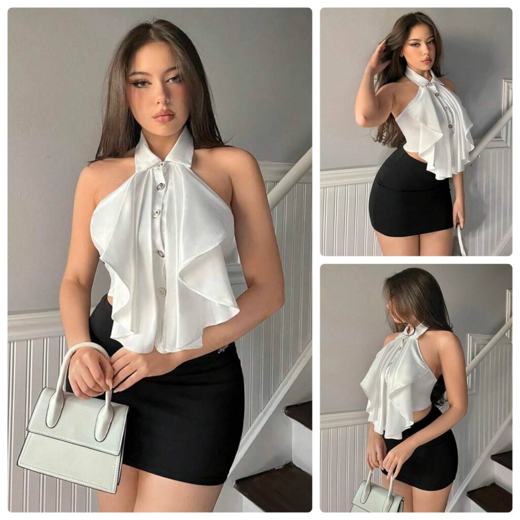 MOLDE EM PDF BLUSA COM BABADO