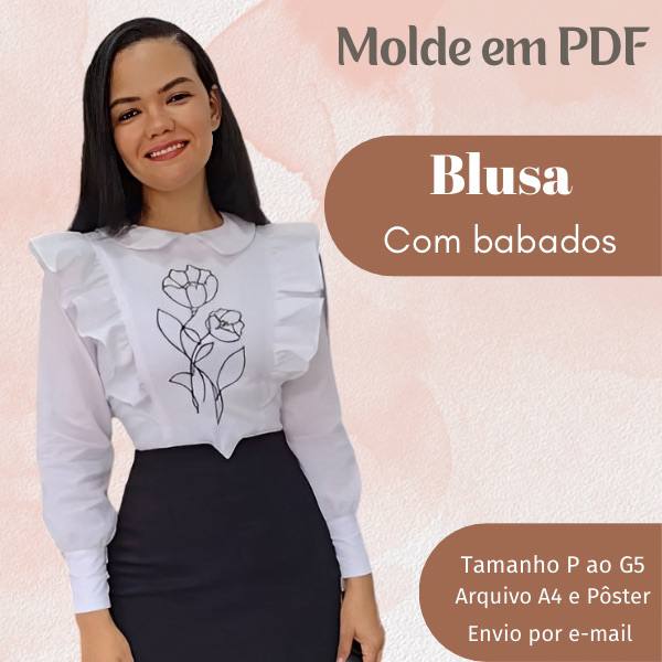 MOLDE EM PDF BLUSA COM BABADOS