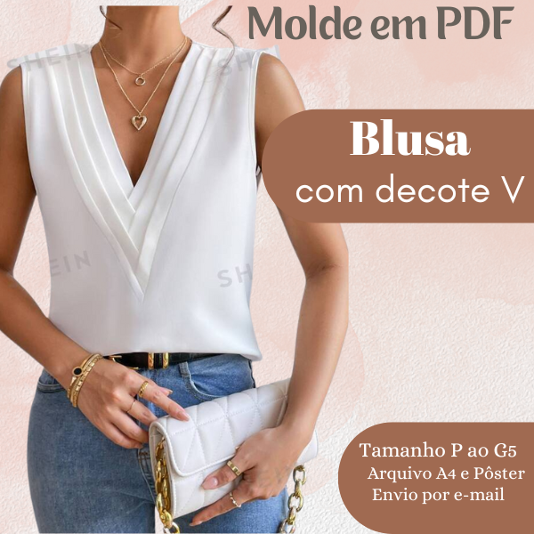 MOLDE EM PDF BLUSA COM DECOTE V