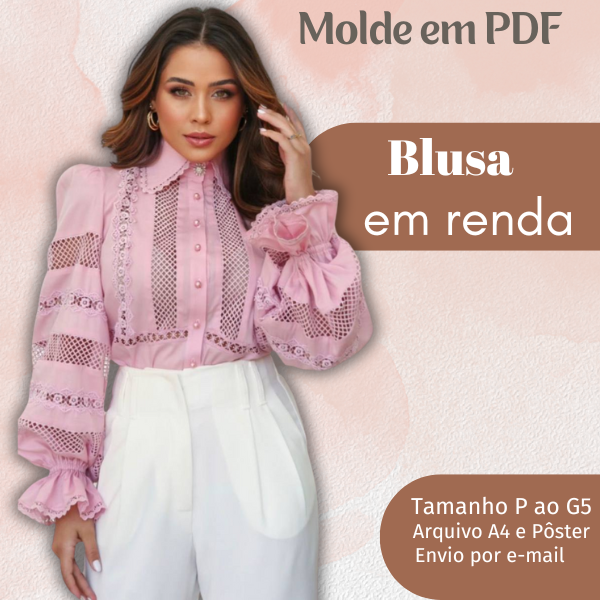 MOLDE EM PDF BLUSA EM RENDA