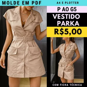 Molde Vestido Parka Sofia