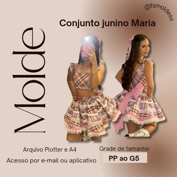 Molde conjunto junino Maria