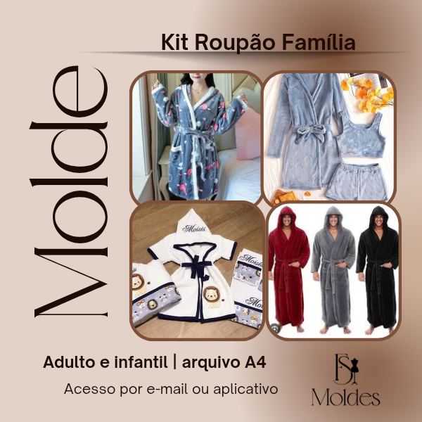 Molde kit roupão família