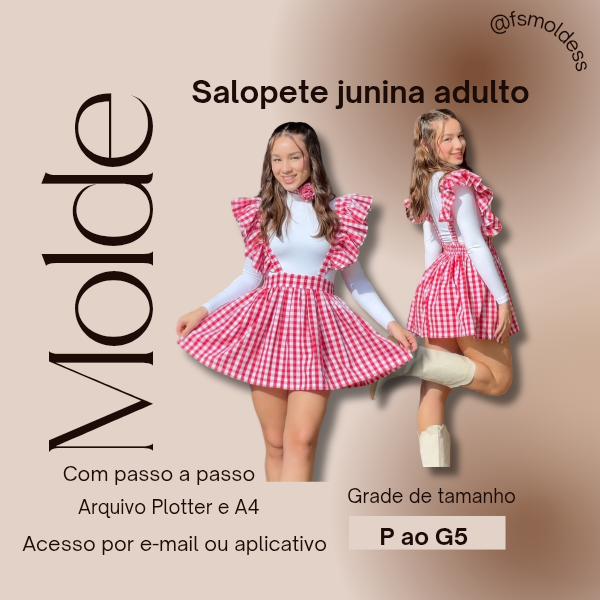 Molde salopete junina adulto