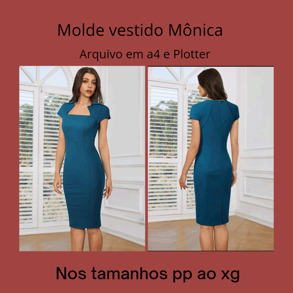 Molde vestido Mônica