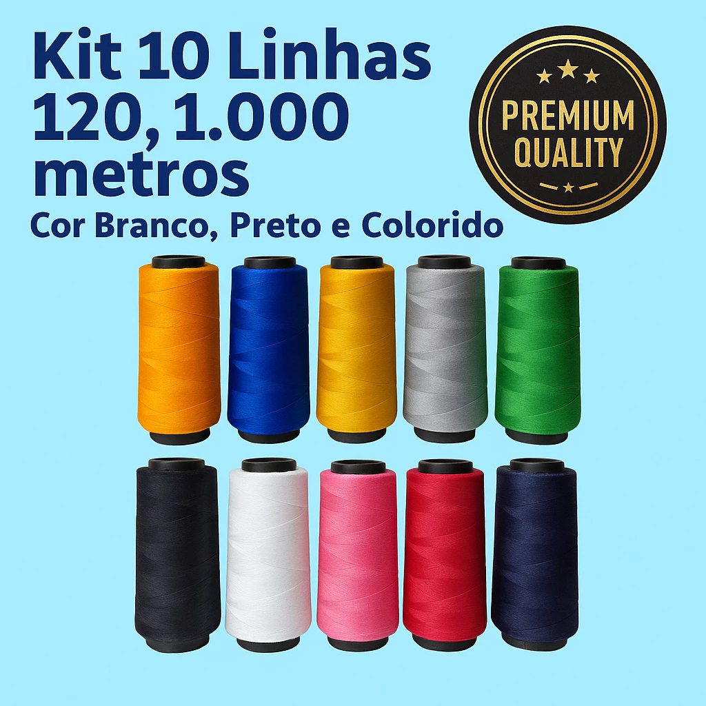 Kit de linhas coloridas para costura