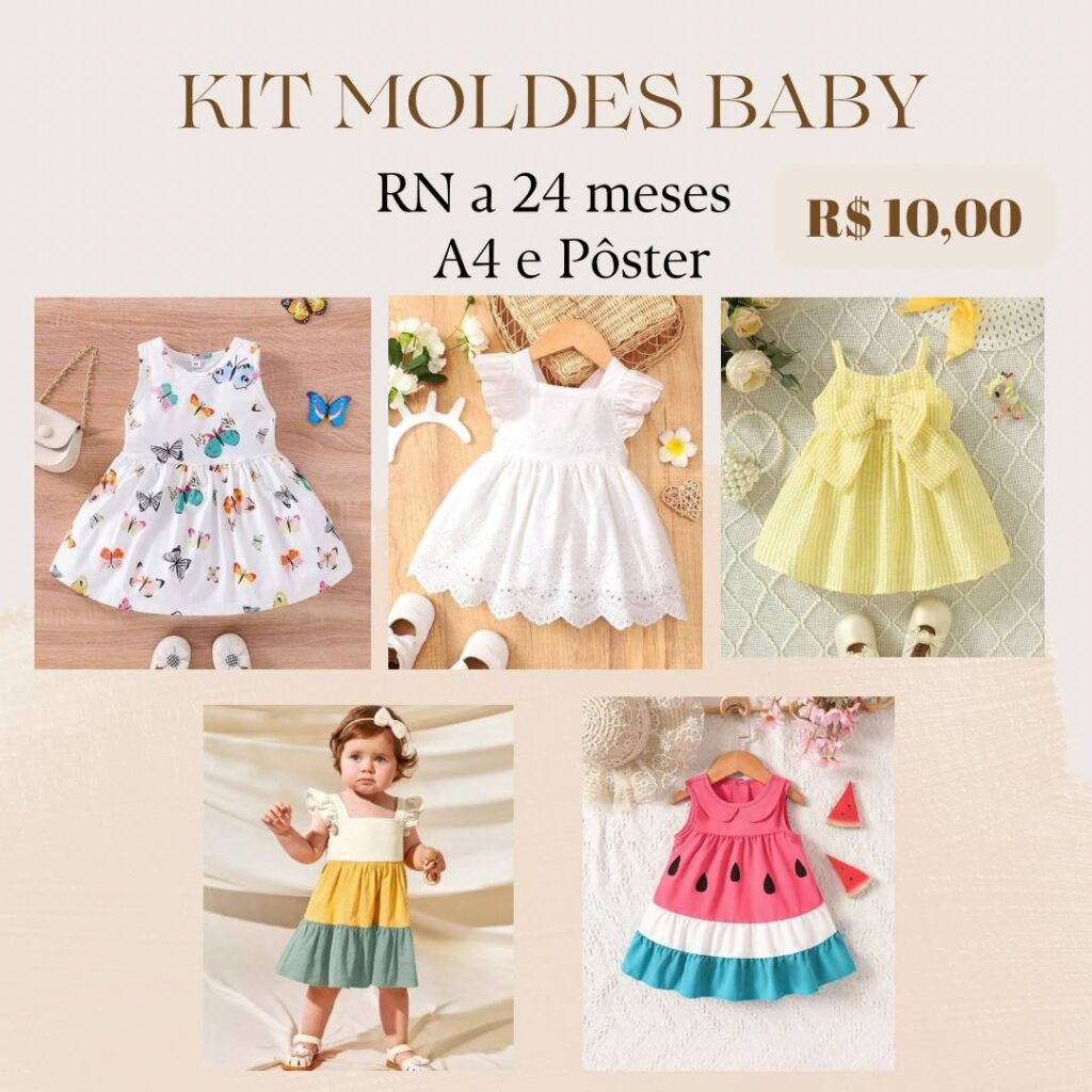 MOLDE EM PDF KIT VESTIDOS BABY