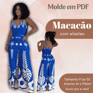 MOLDE EM PDF MACACÃO COM ELASTEX