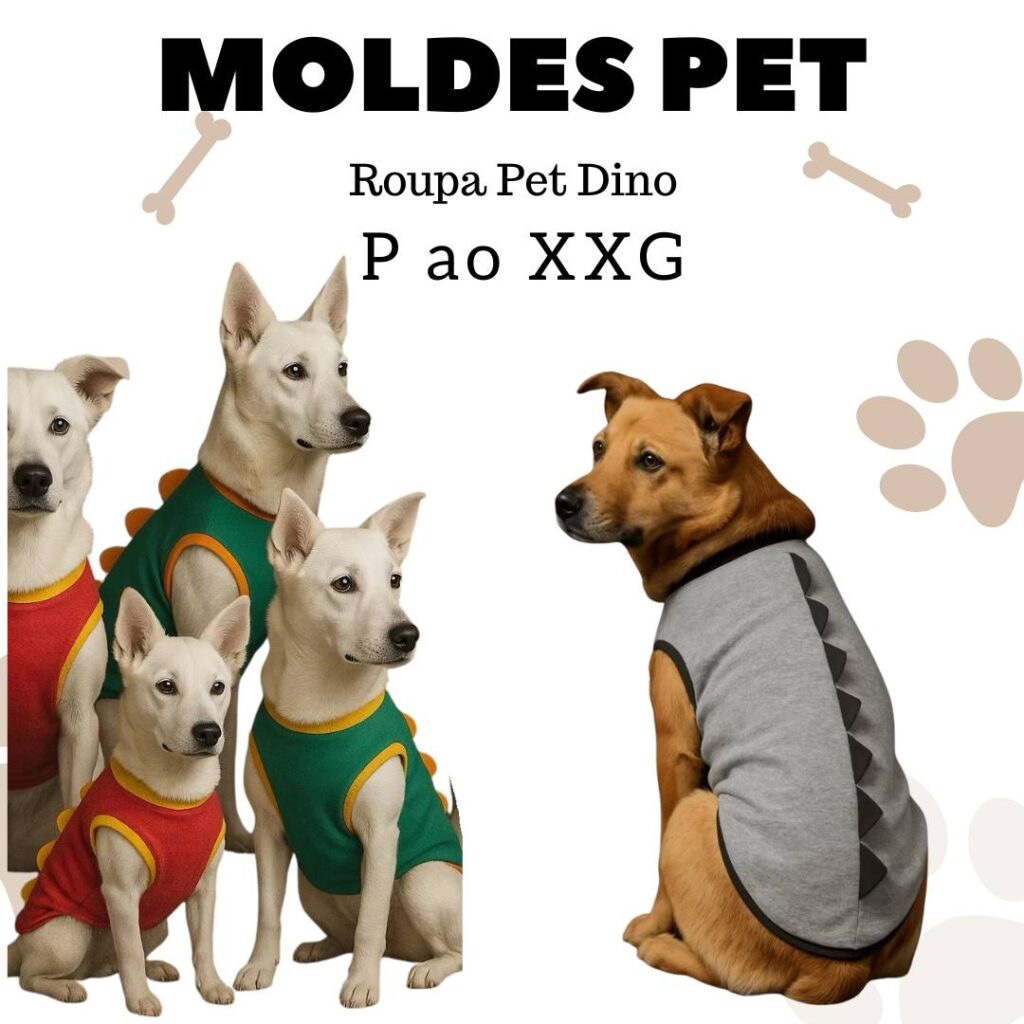 MOLDE EM PDF ROUPA PET DINO