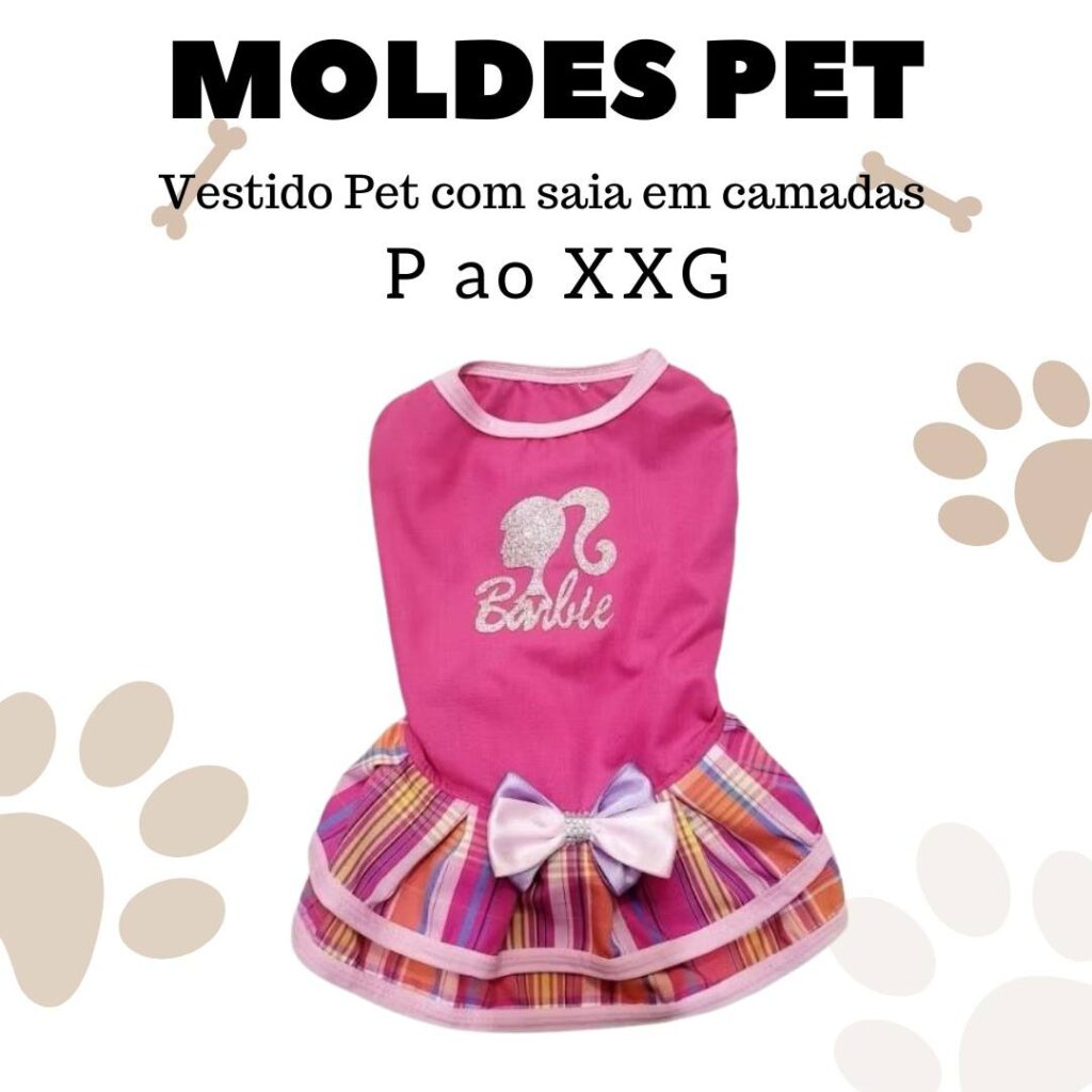 MOLDE EM PDF VESTIDO PET COM SAIA EM CAMADAS