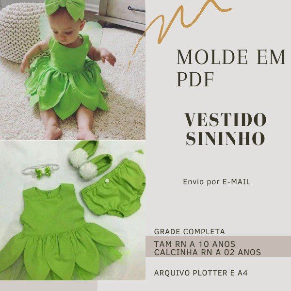 MOLDE EM PDF VESTIDO SININHO