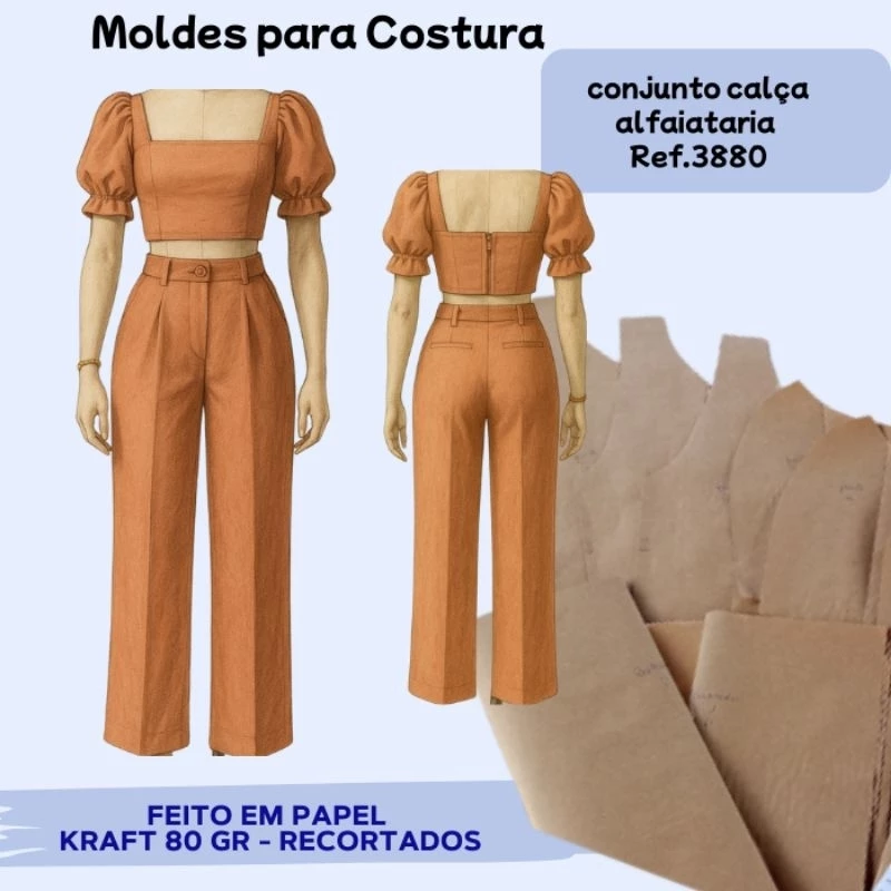 Molde Kraft Conjunto calça alfaiataria pronto pra uso