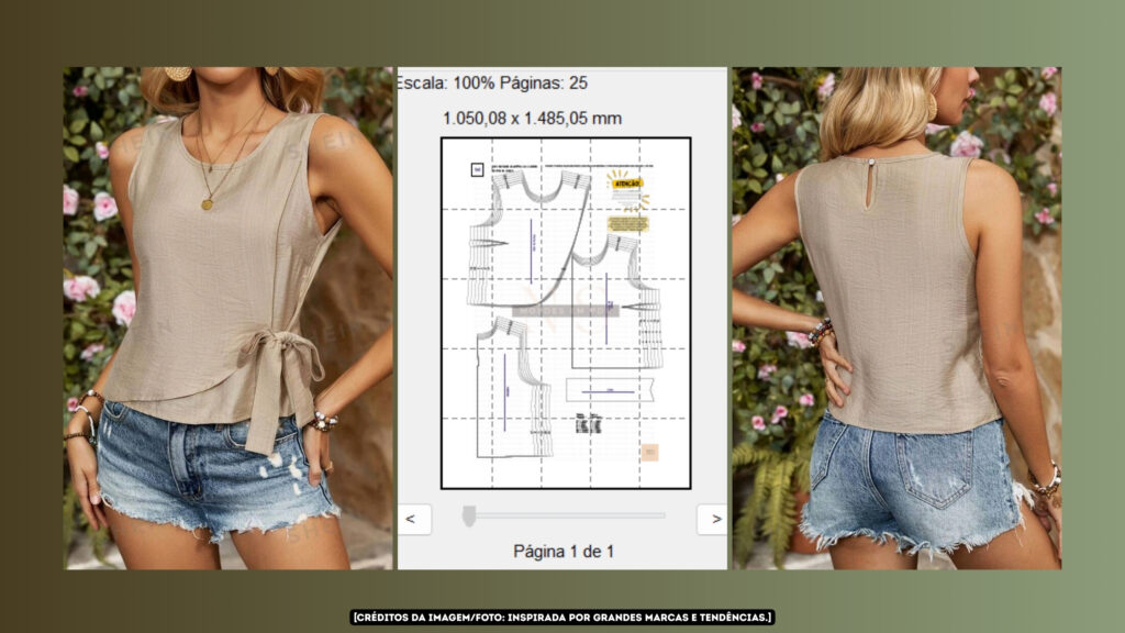 Molde em PDF - Blusa Laço Lary