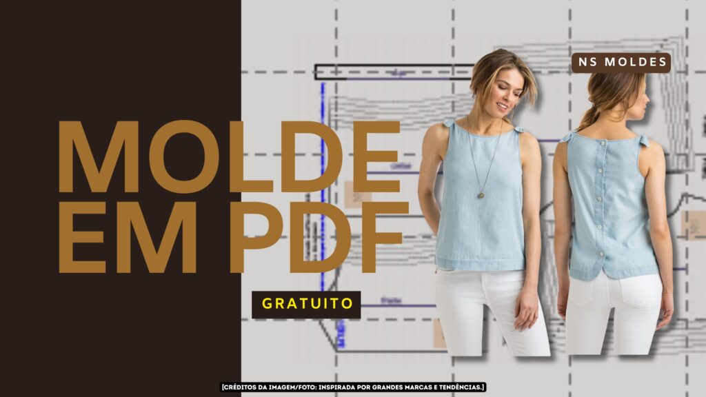 Molde em PDF Gratuito - Regata Gola Canoa Manga Cavada Renata P ao G5