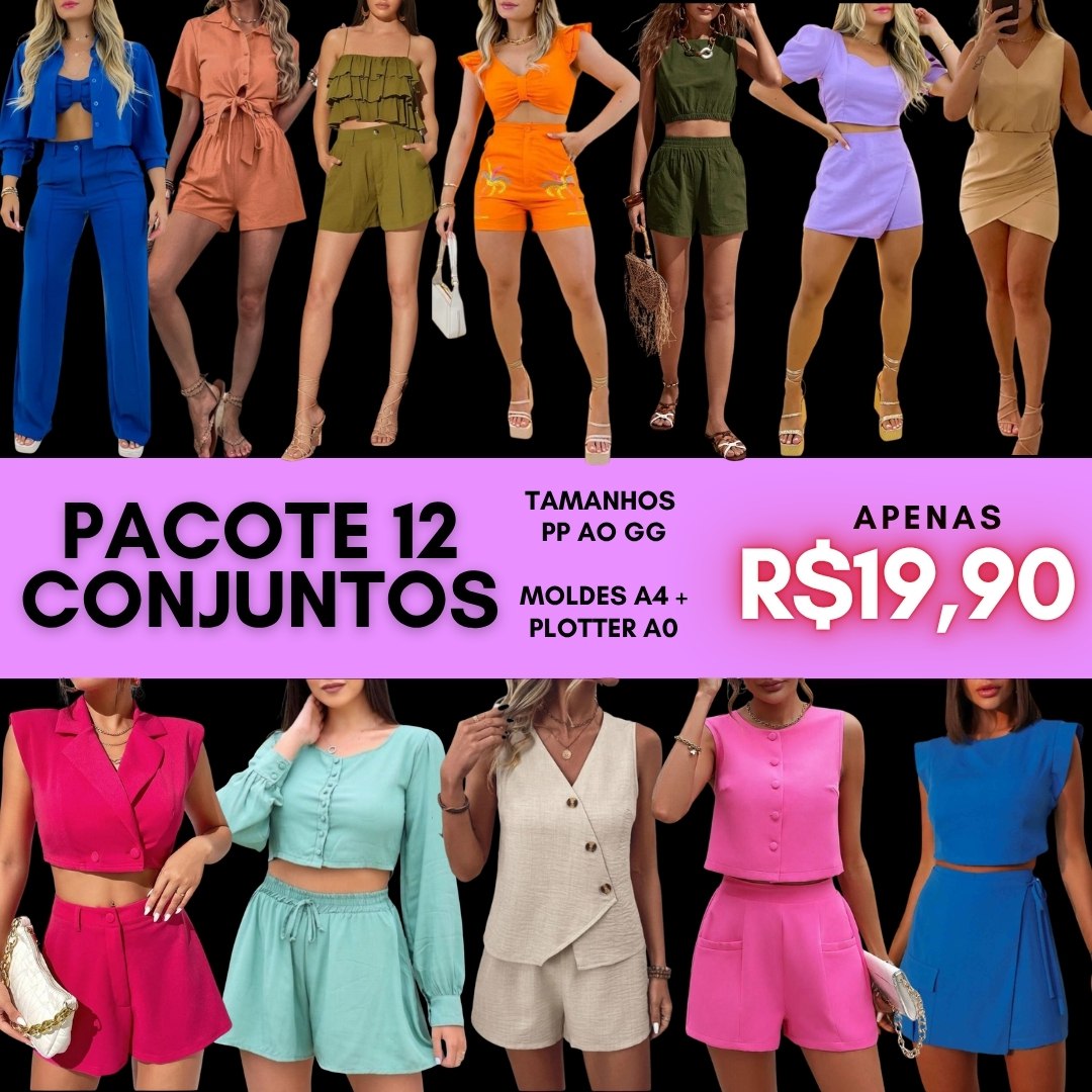 PACOTE 12 MOLDES - CONJUNTOS