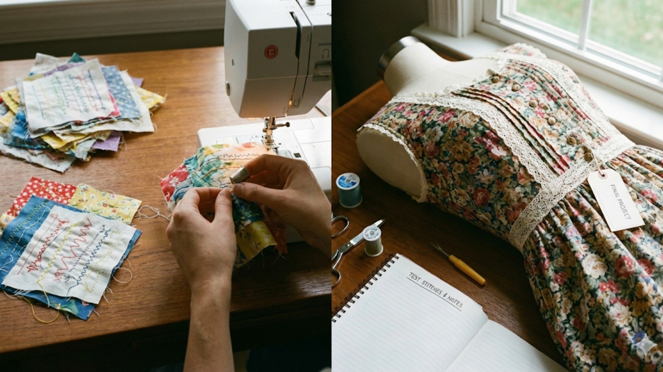 5. Não treinar antes de costurar peças finais