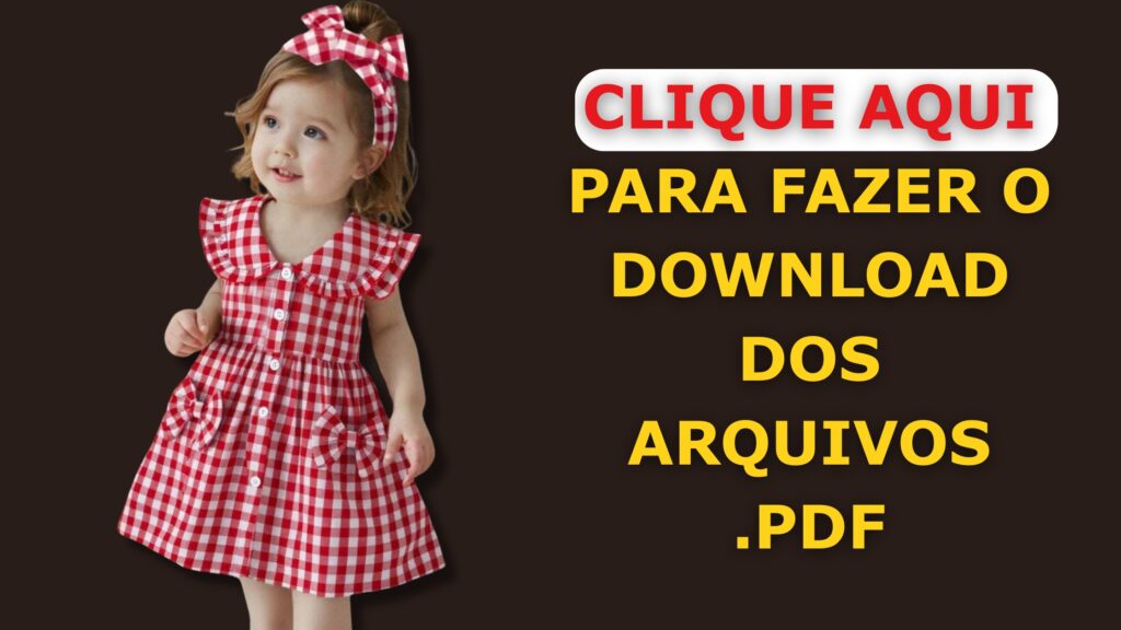 MOLDE EM PDF GRATUITO Vestido Infantil Chemise com Gola Babado [2 ao 14 anos]