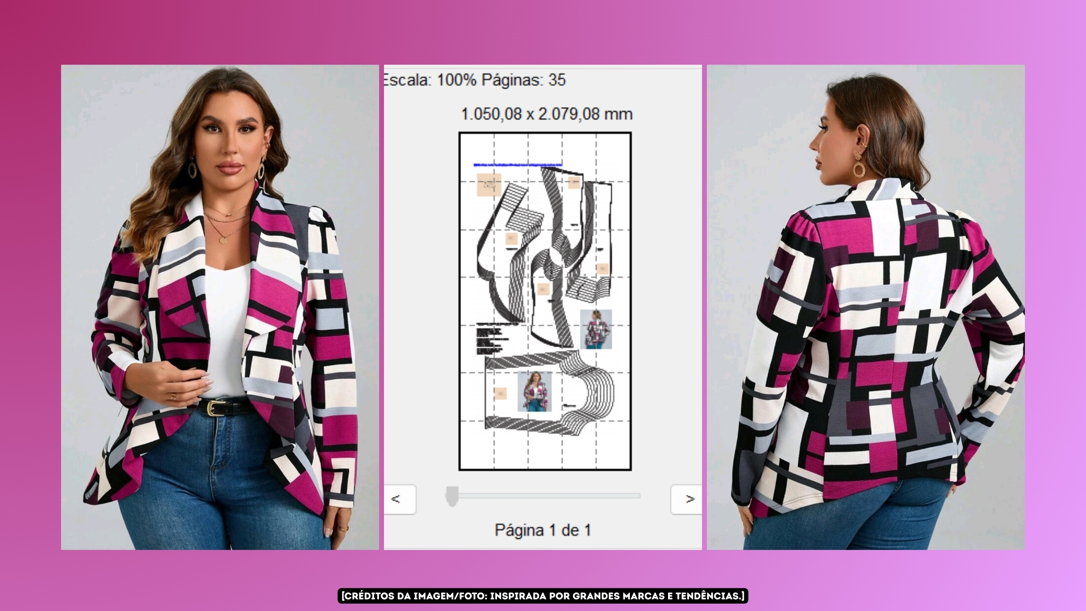 Banner Molde em PDF - Blazer Assimétrico Léia